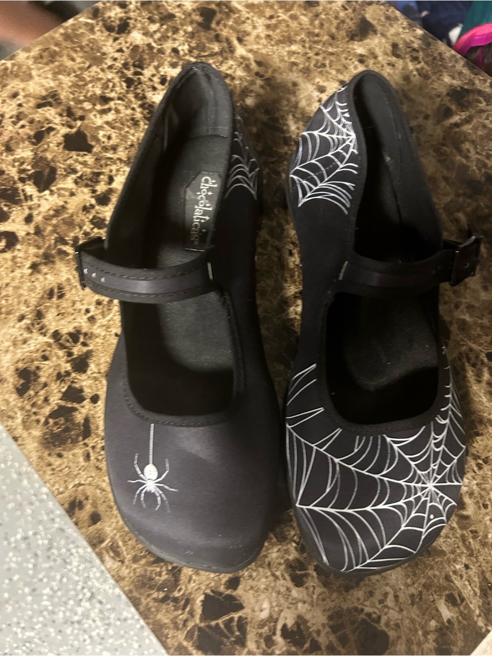 Hot Chocolate Design Halloween Spider Mary Jane Flats Size US 8